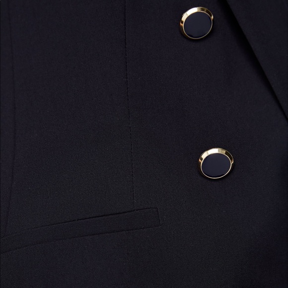 NWT Zara Navy Long Double Breasted Waistcoat Vest - Picture 6 of 8